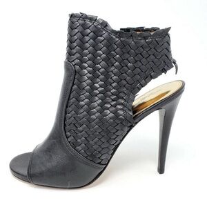Coach Julie Wooven leather Peep-Toe Heeled Booties